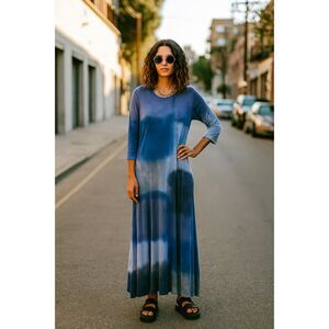 Raquel Allegra Blue Tie Dye Maxi Dress  Women's Size 0